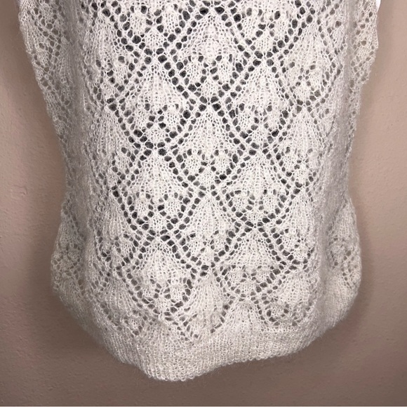 Vintage 90s Y2K Era Moda Mohair Ivory Soft Knit Tank Neutral Classic Medium - Picture 8 of 14